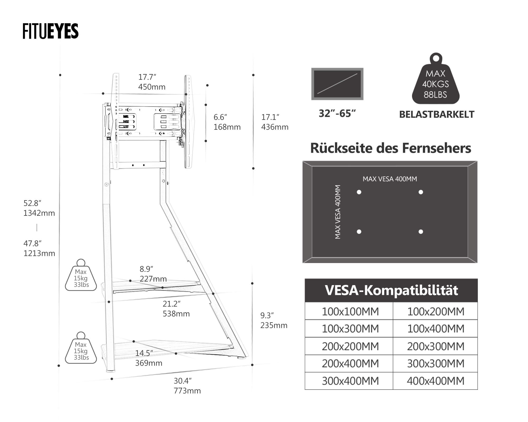 Eiffel TV-Standaard met Wielen