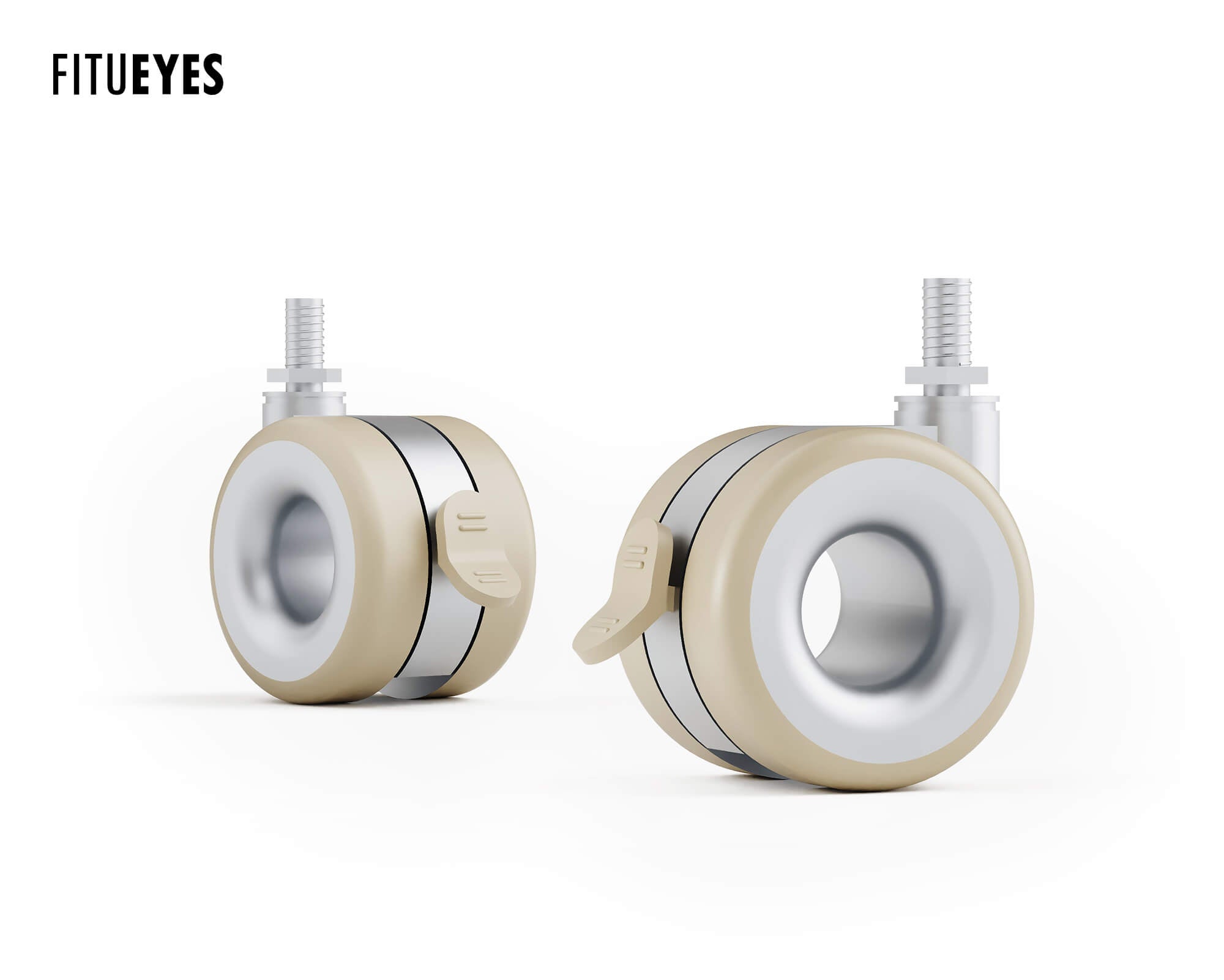 Roulettes universelles avec frein pour parquet en bois (4 pièces)