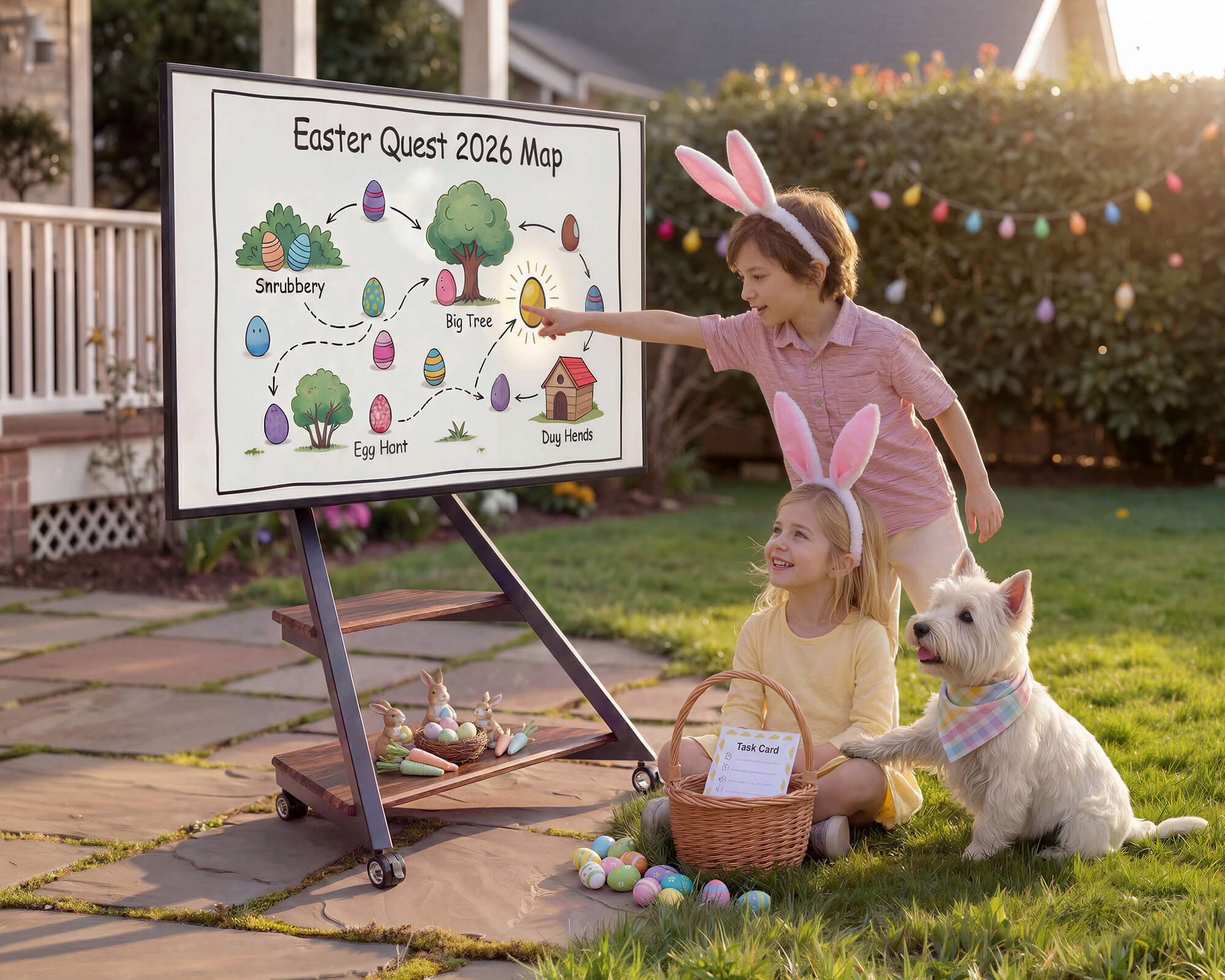 Oster Fernsehstaender Easter Eggs suchen