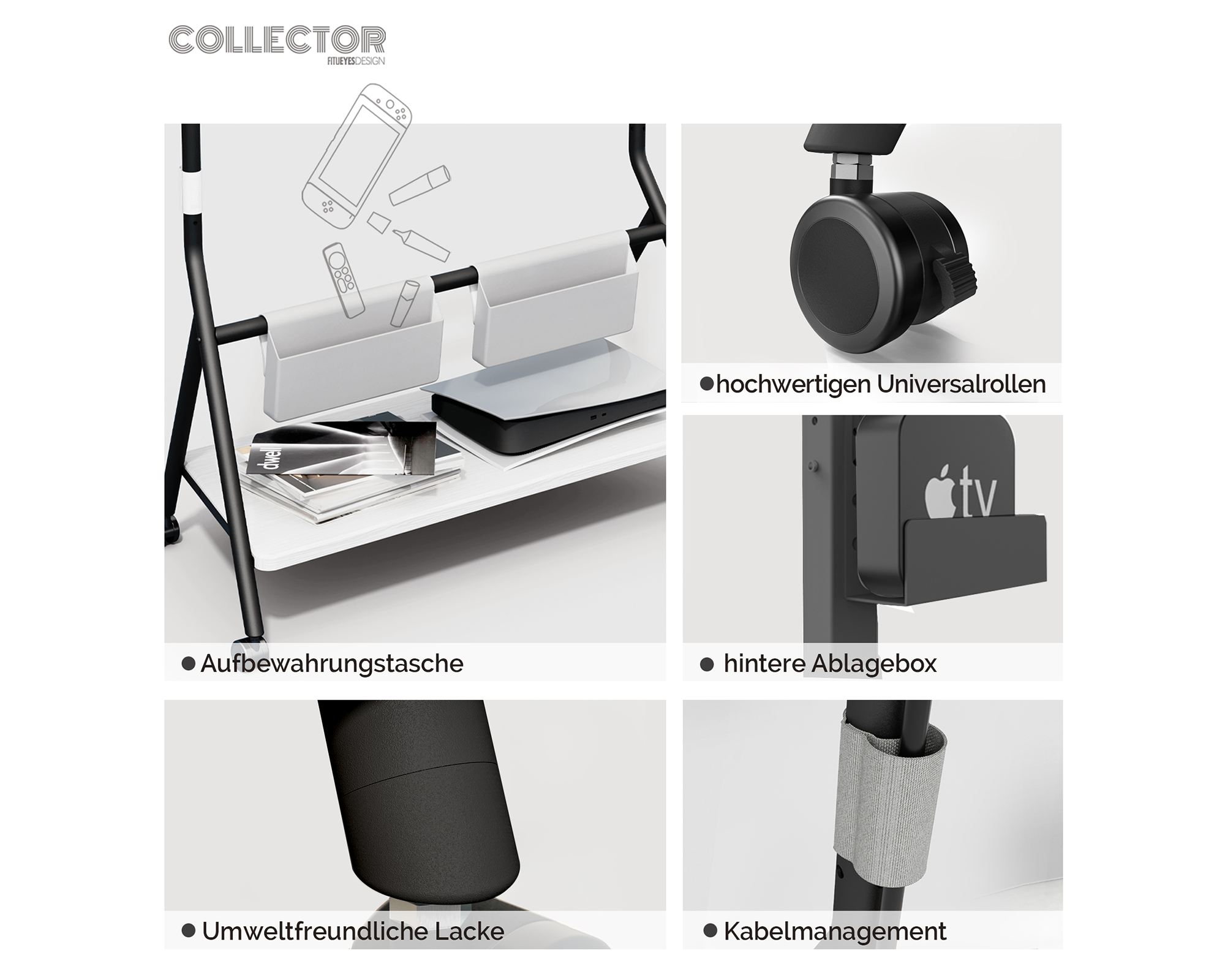 Collector TC88 TV-standaard met wielen