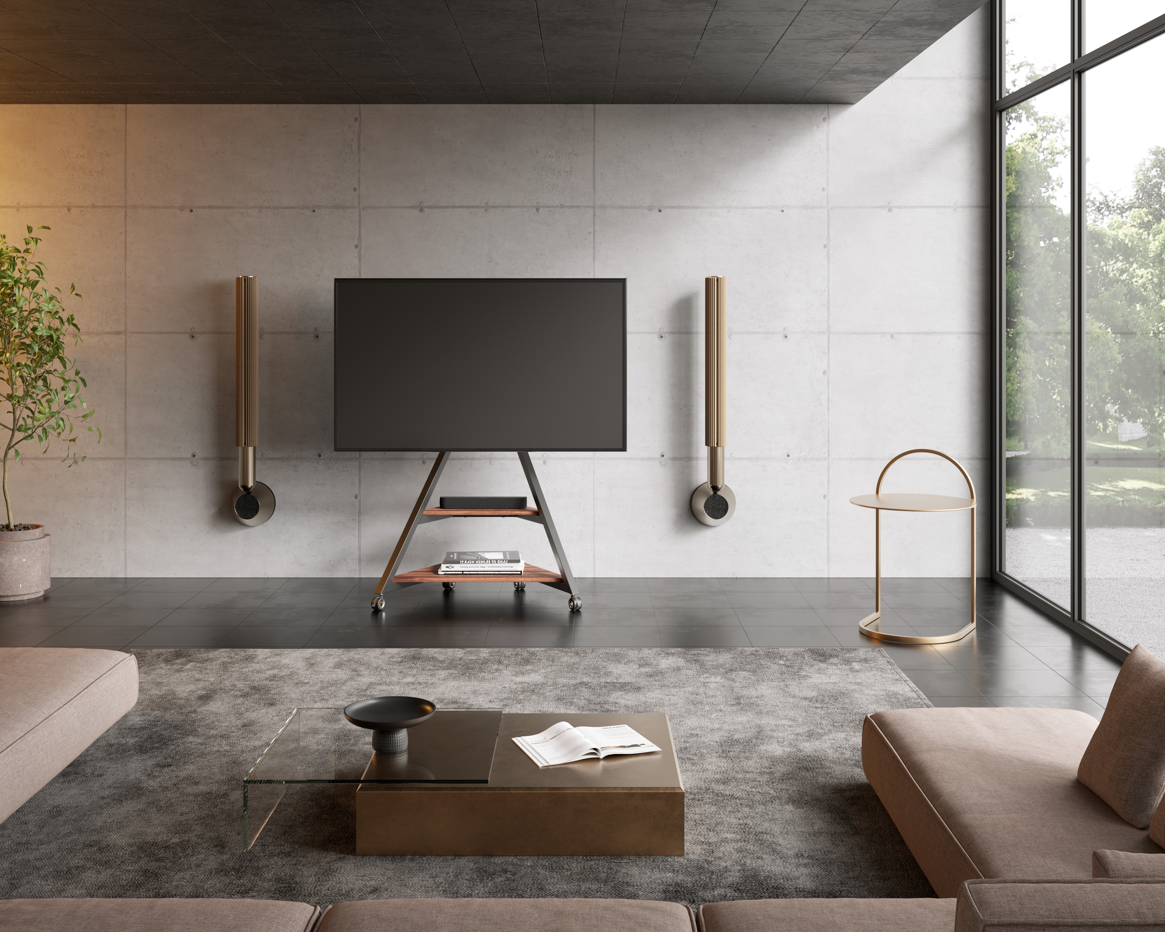 tv ständer rollen-mit Ablage-Eiffel