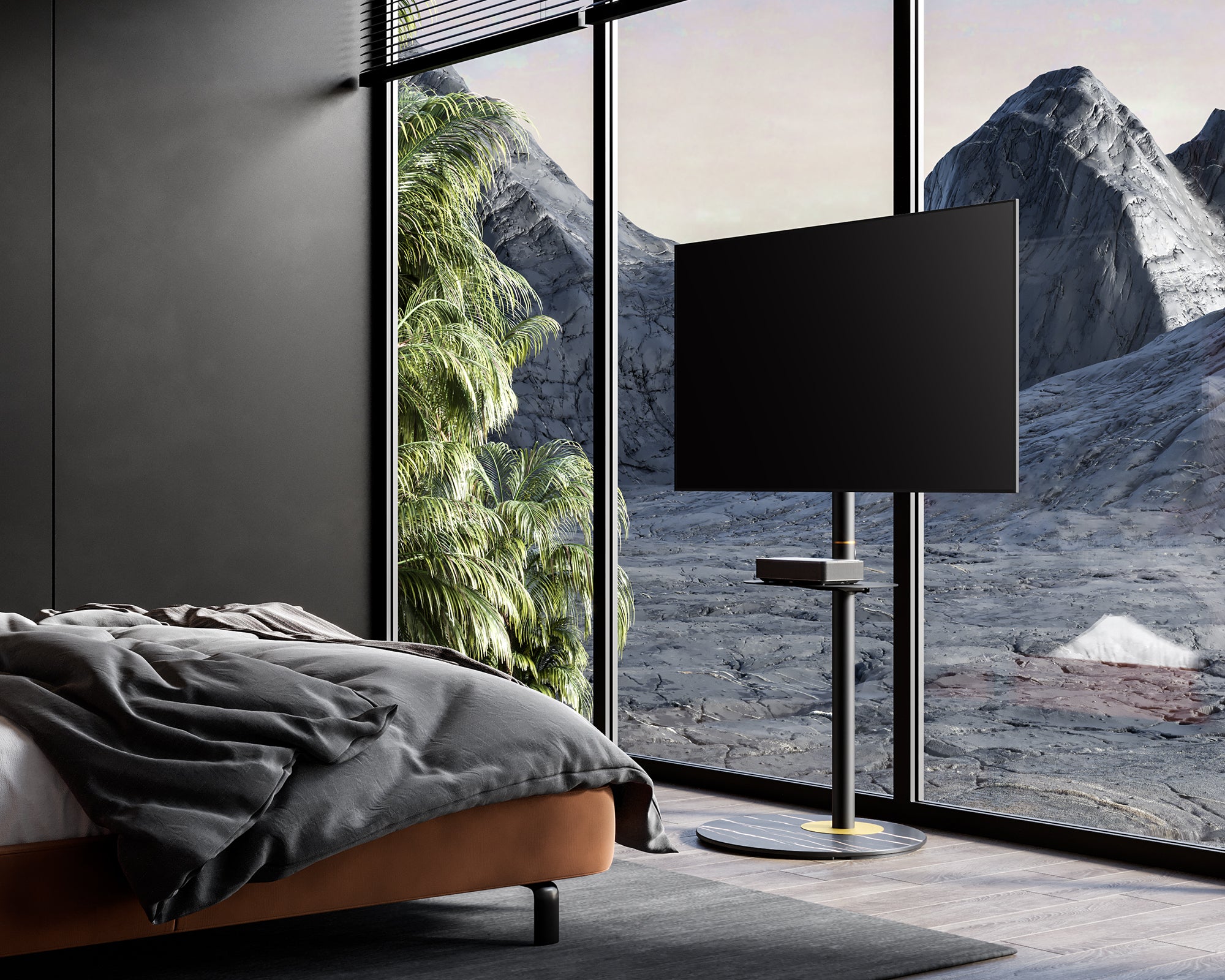 Master Floor TV Stand Plate Shelf