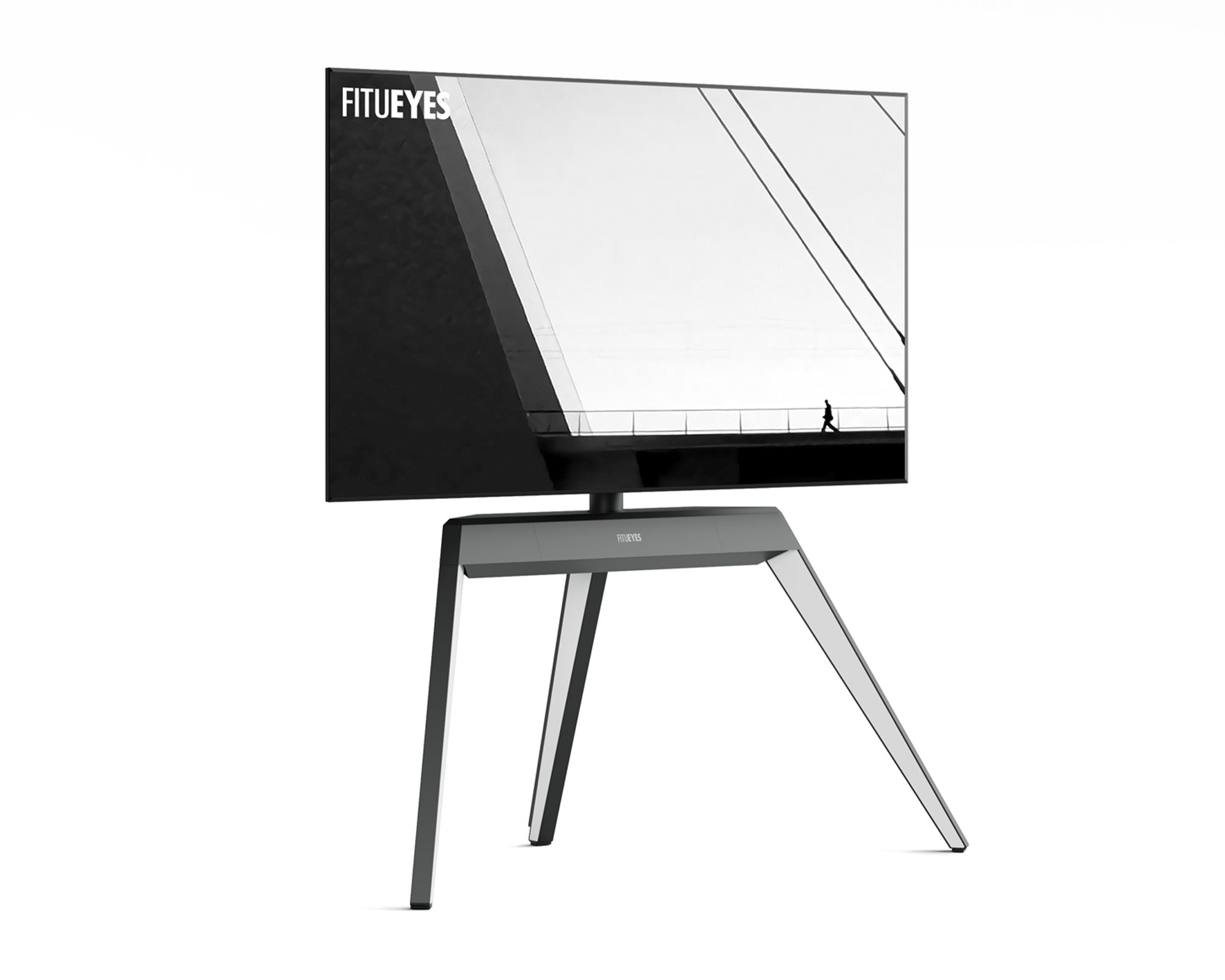 Weißer TV-Ständer für 55-78 Zoll Fernseher im modernen Wohnzimmer