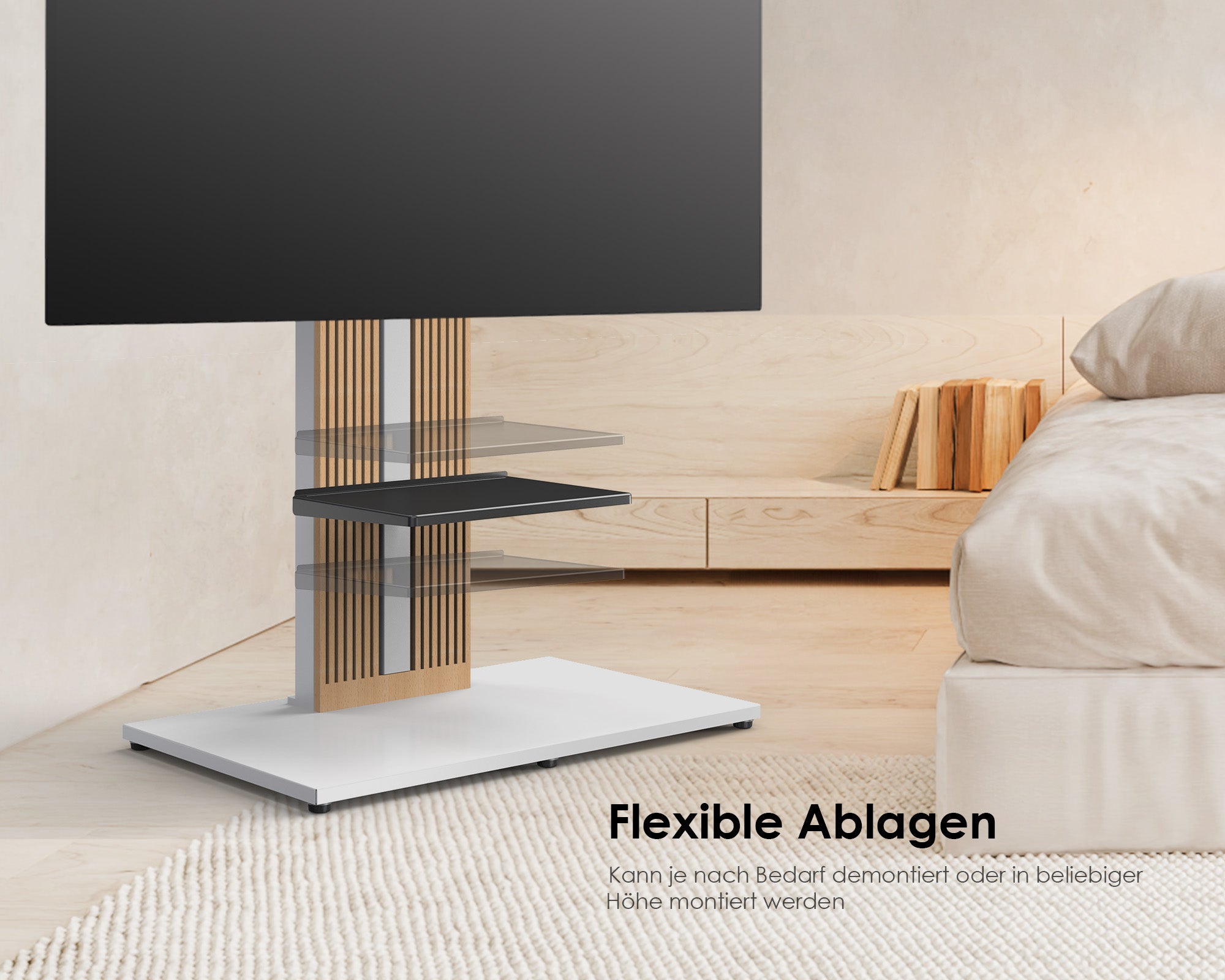 Frei einstellbare Ablagen