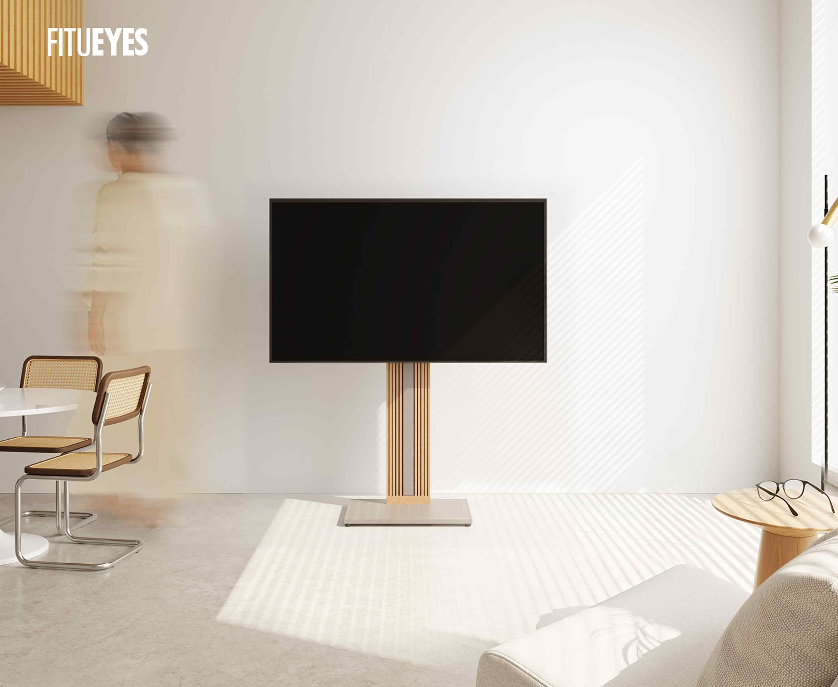 Khaki tv ständer aus Holz im Wohnzimmer Zen serie von FITUEYES