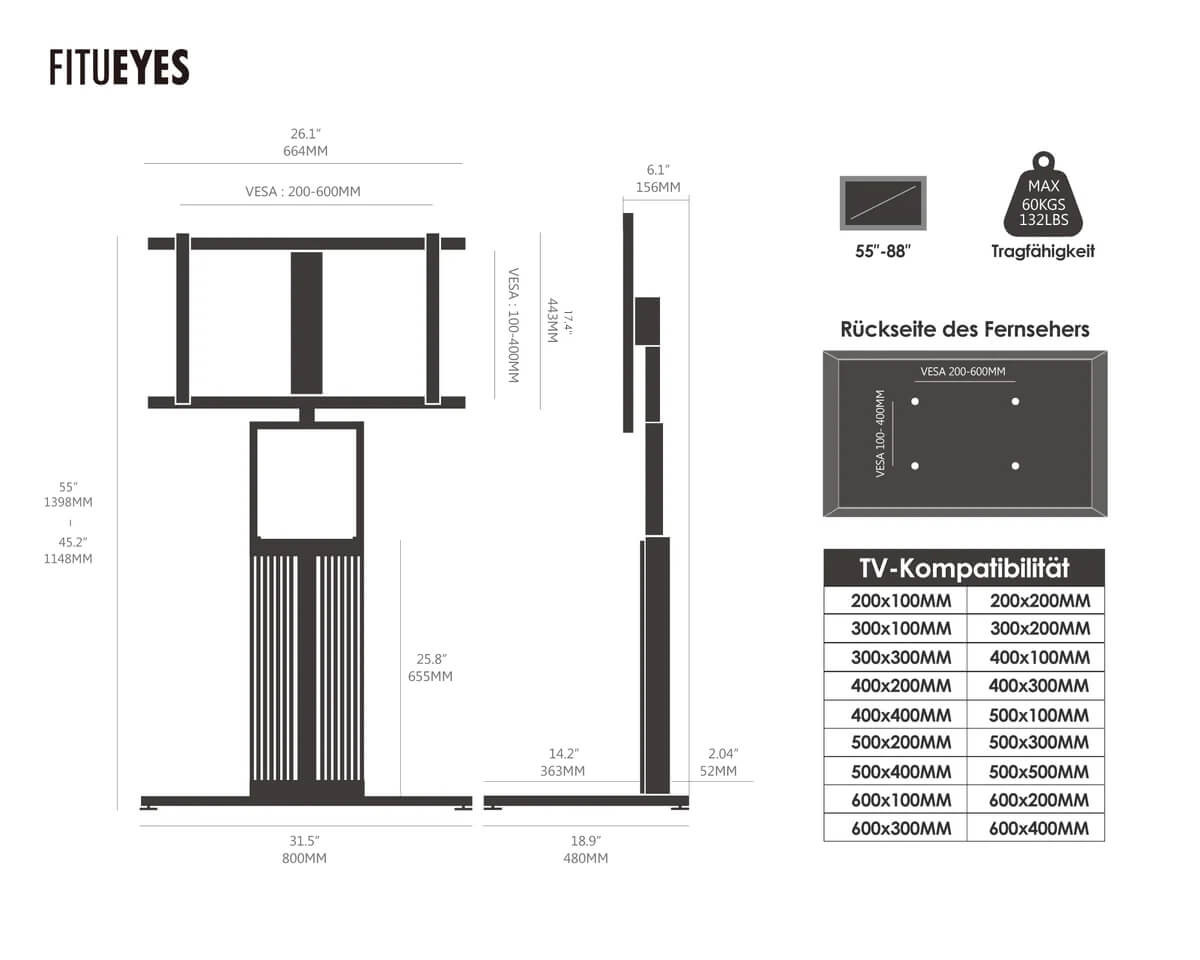 Zen FT88 Support TV Sur Pied