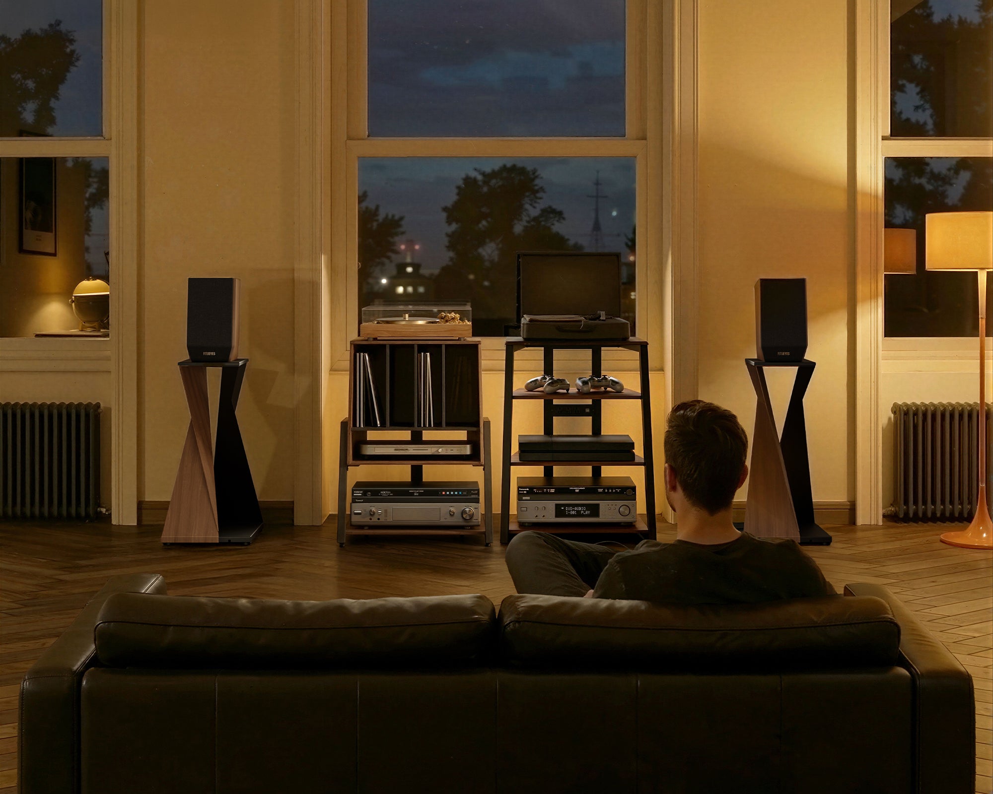 Eiffel Audio-Ständer-Set HIFI Rack+Plattenspieler Regal+Lautsprecherständer