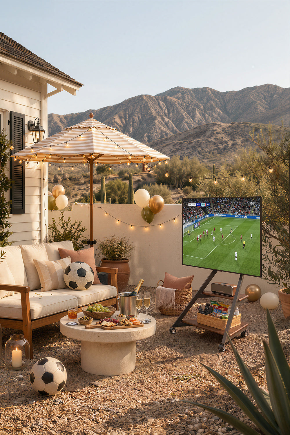Eiffel tragbarer Outdoor-TV-Ständer im Garten FITUEYES