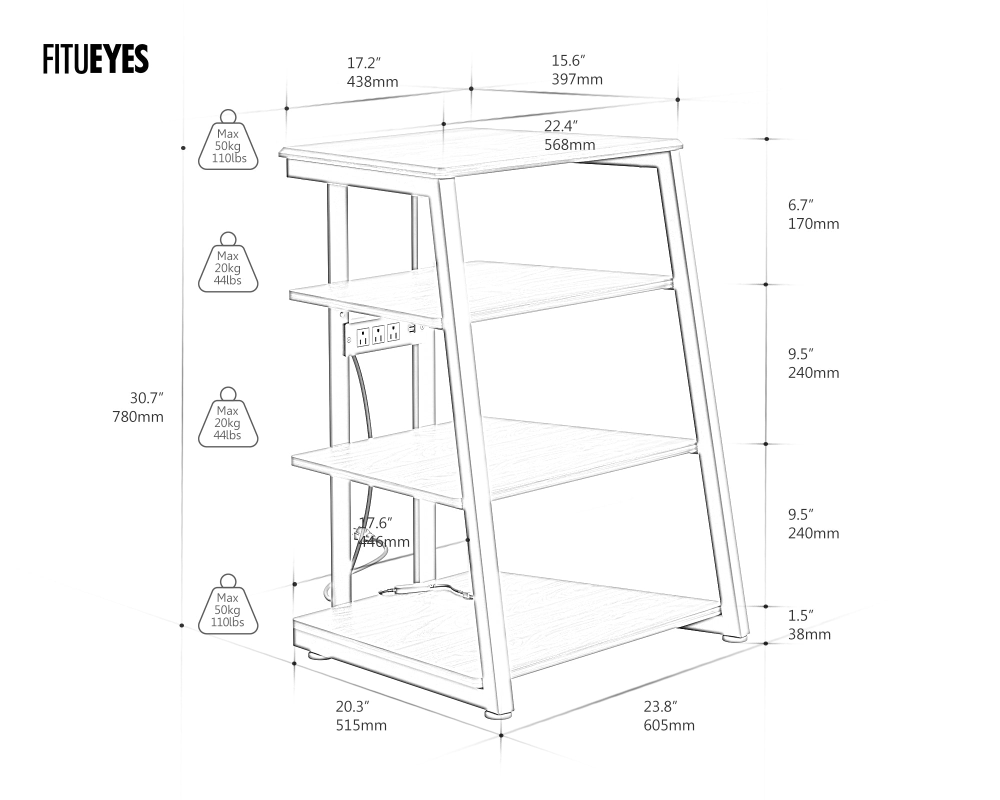 Eiffel V2 AS07<br> LED HIFI Rack