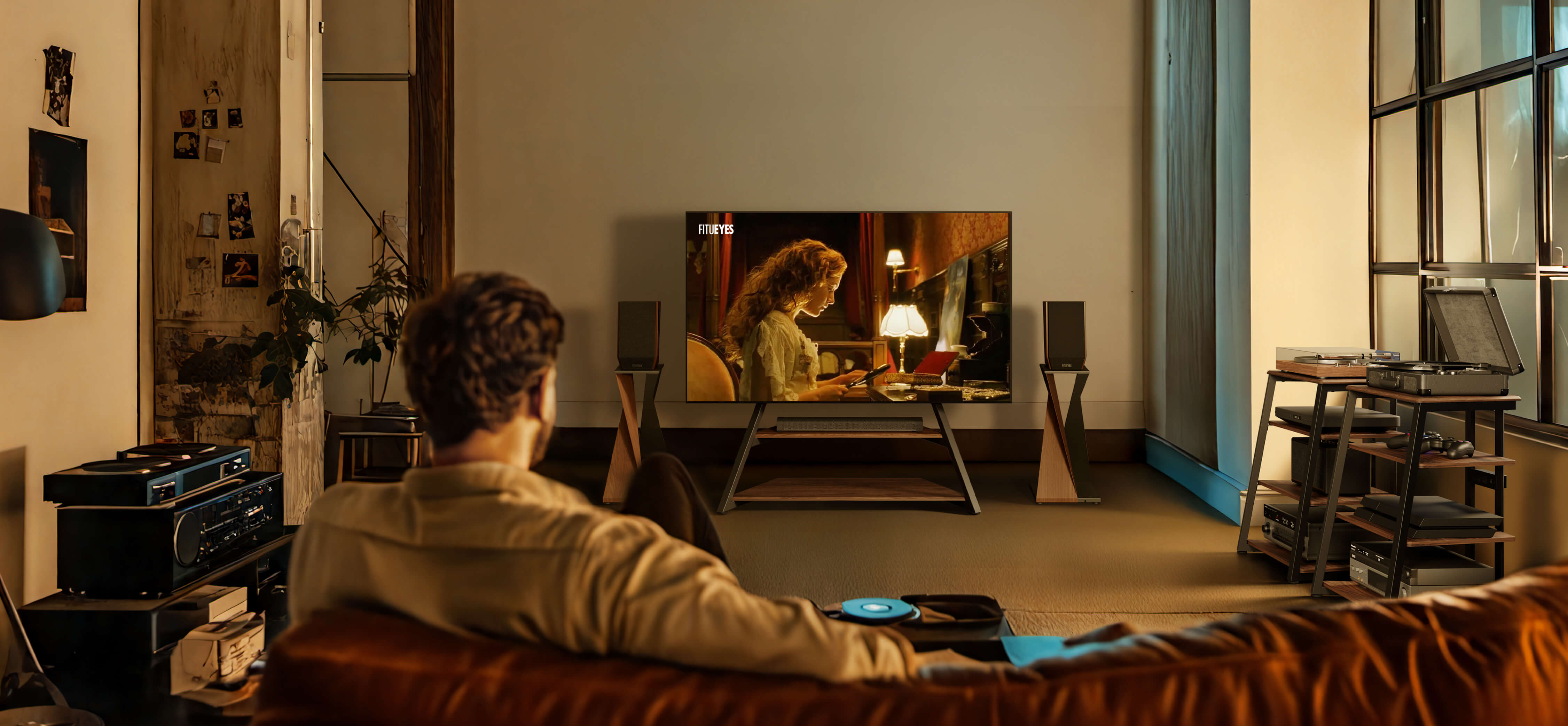 Heimkino mit TV-Ständer und Audioständer